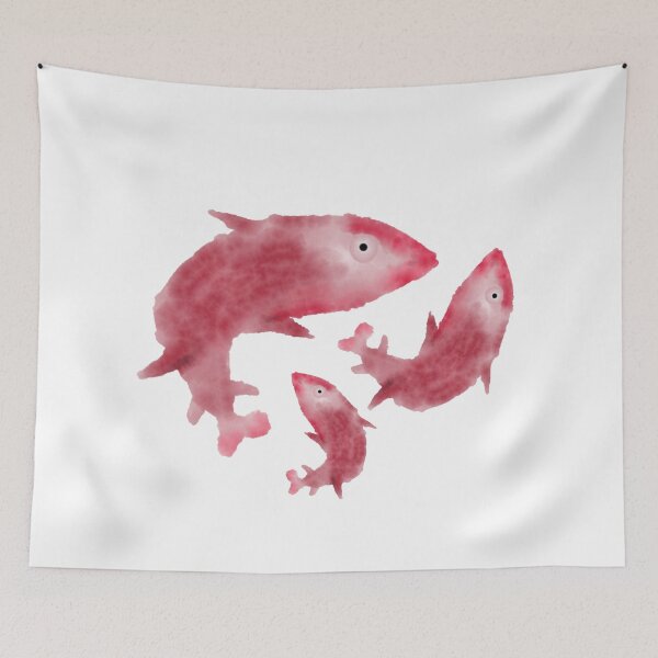 Item preview, RED AND PINK FISH - WATERCOLOR  designed and sold by CHALEE-P.