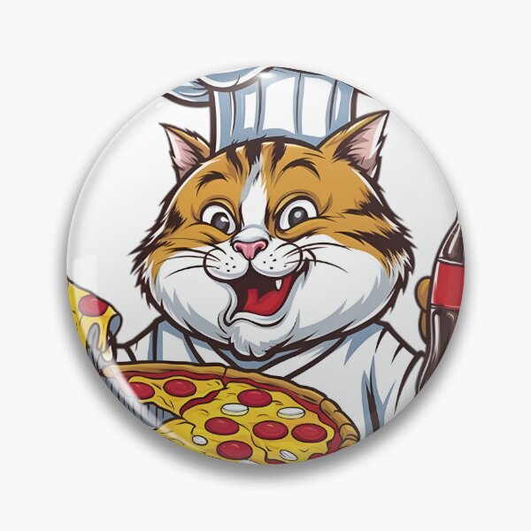 Item preview, Cat Chef with pizza and cola designed and sold by R3FDesign.