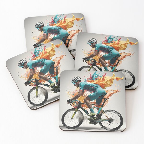 Item preview, Dynamic cyclist in a sea of colors designed and sold by Sascha-Heiko.