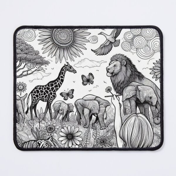 Item preview, Animal Kingdom Diverse Wildlife Line Art designed and sold by choder61.