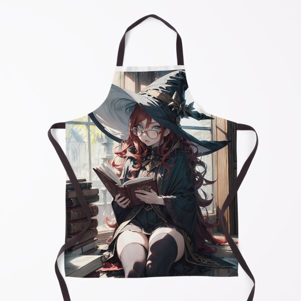 Item preview, Witch anime girl reading book portrait art designed and sold by TheArtistOf2022.
