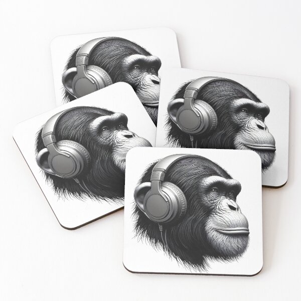 Item preview, Striking Black & White Ape Art: A Bold and Sophisticated Design designed and sold by PandaTShirtShop.