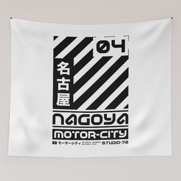Item preview, Nagoya Japan: Cyber-City Graphic Design (Black) designed and sold by STUDIO-72.