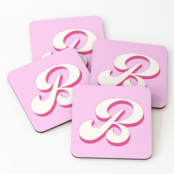 Item preview, B Letter Initial Monogram Retro Pink  designed and sold by Serendipity Studios.