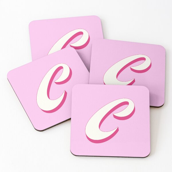 Item preview, C Letter Initial Monogram Retro Pink  designed and sold by Serendipity Studios.