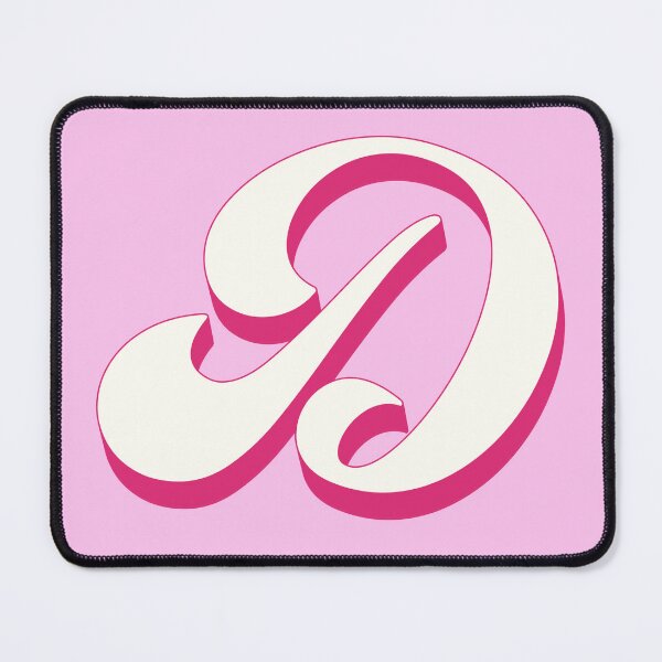 Item preview, D Letter Initial Monogram Retro Pink  designed and sold by Serendipity Studios.