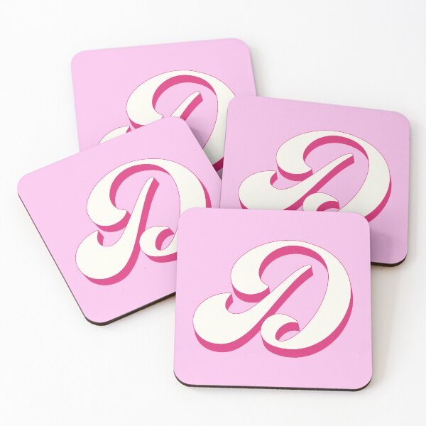 Item preview, D Letter Initial Monogram Retro Pink  designed and sold by Serendipity Studios.