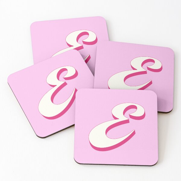 Item preview, E Letter Initial Monogram Retro Pink  designed and sold by Serendipity Studios.