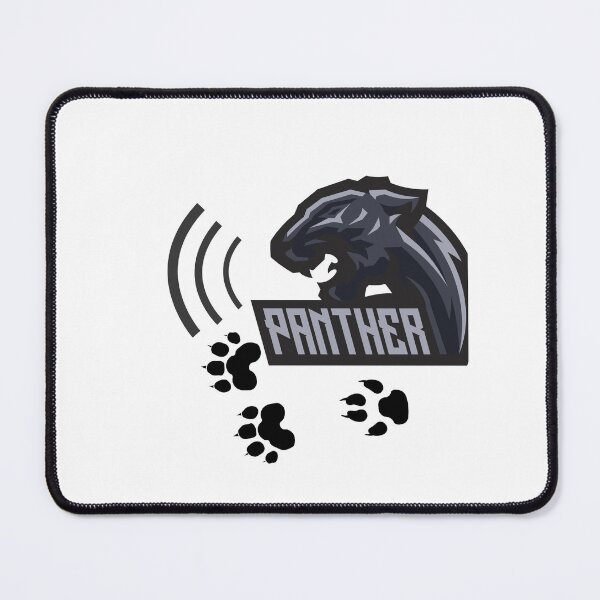 Item preview, A black jaguar roars with footprints beneath it designed and sold by Rainbow Paws Garden.