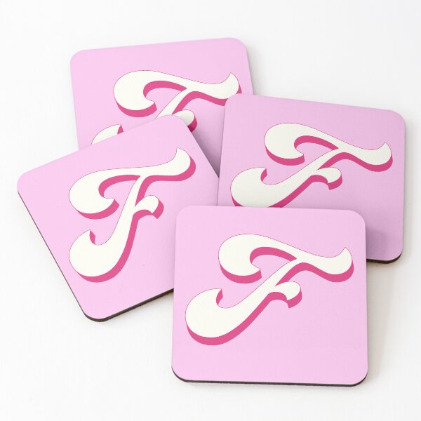 Item preview, F Letter Initial Monogram Retro Pink  designed and sold by Serendipity Studios.
