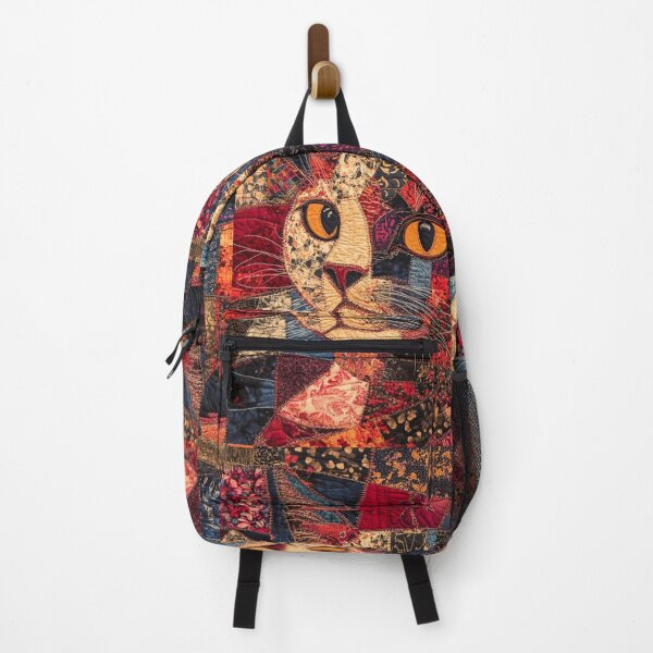 Item preview, Crimson Cat in Patchwork designed and sold by WitsandWonders.