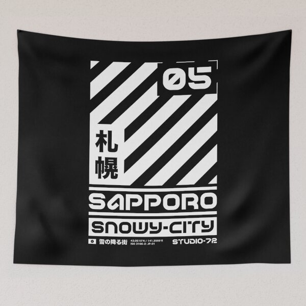 Item preview, Sapporo Japan: Cyber-City Graphic Design (White) designed and sold by STUDIO-72.