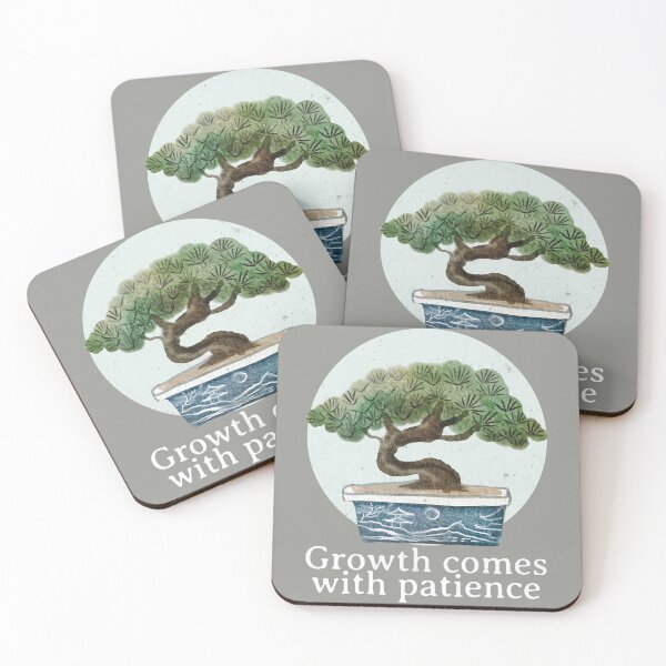 Item preview, Growth comes with patience - Japanese Bonsai Zen designed and sold by Circle-Cats.