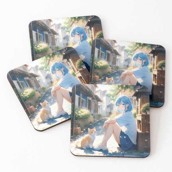 Item preview, Anime small girl sitting in street art designed and sold by TheArtistOf2022.