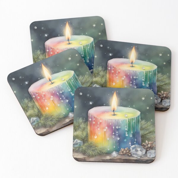 Item preview, Rainbow Candle for Winter designed and sold by CalmnessbyChoice.