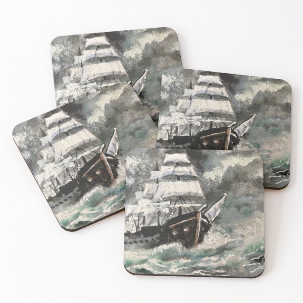 Item preview, Tall Ship In Turbulent Sea designed and sold by TheArtCave.
