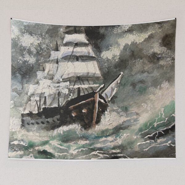 Item preview, Tall Ship In Turbulent Sea designed and sold by TheArtCave.