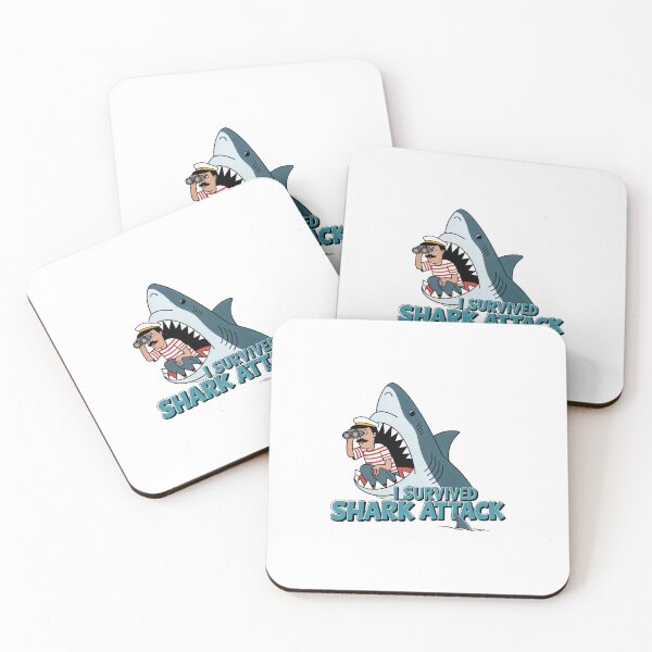 Item preview, I Survived Shark Attack designed and sold by NickTaroDesign.