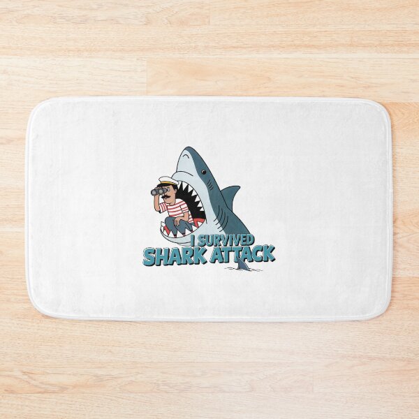 Item preview, I Survived Shark Attack designed and sold by NickTaroDesign.