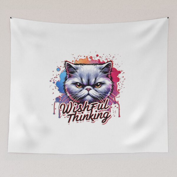 Item preview, "Wishful Thinking" – Sarcastic Cat Illustration for T-Shirts, Mugs, Stickers & More designed and sold by artedigital99.