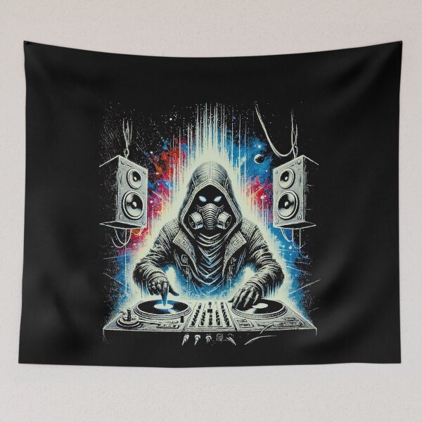 Item preview, Cyberpunk DJ Masked Futuristic Music Design designed and sold by Tabu Touch.