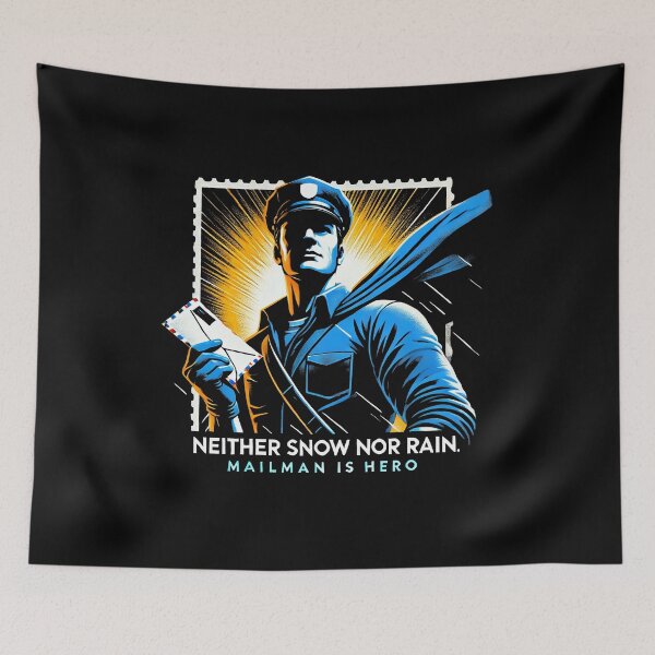 Item preview, Mailman Hero - Neither Snow Nor Rain Heroic Mailman Vintage Postal Service Design designed and sold by Tabu Touch.