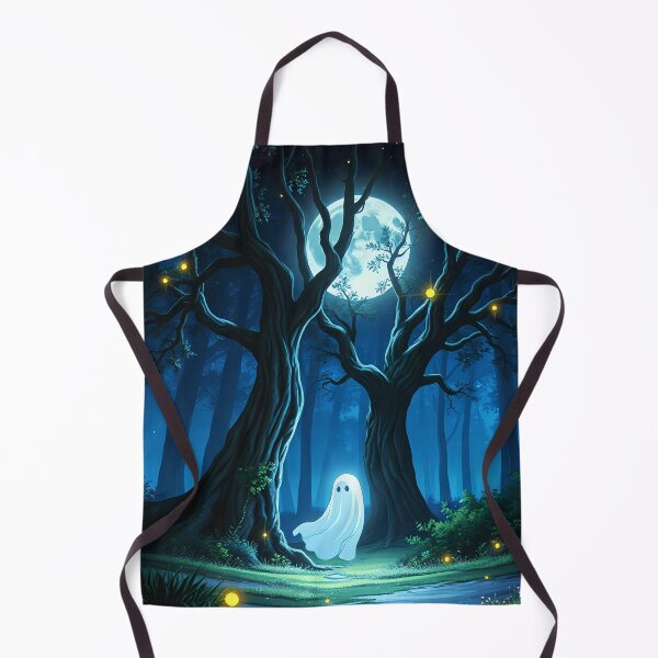 Item preview, Cute ghost standing in a moonlit forest designed and sold by ChaosEdits.