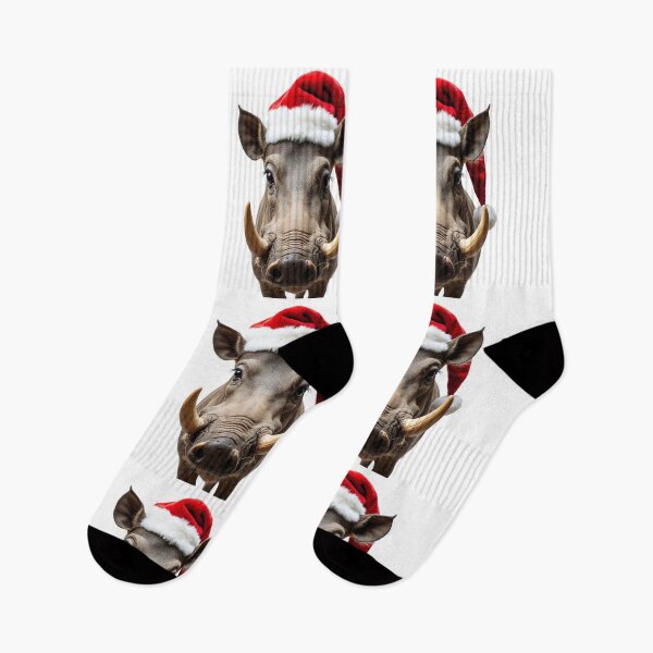 Item preview, Funny Warthog Animal Wearing Christmas Hat designed and sold by LazyOwlStore.