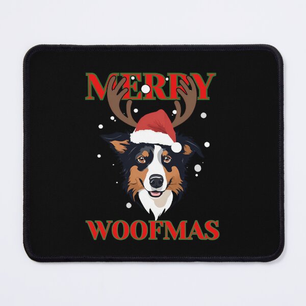 Item preview, Merry Christmas: Tri-Color Aussie with Reindeer Antlers designed and sold by GoodyPaws.