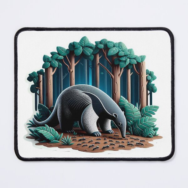 Item preview, Curious Anteater Searching for Ants on a Leafy Forest Floor Surrounded by Tall Trees designed and sold by KreaDesignOne.