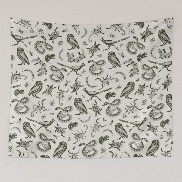 Item preview, Scorpions, Rattlesnakes, Roadrunners - Southwest Desert Animals in Gray & Olive designed and sold by somecallmebeth.