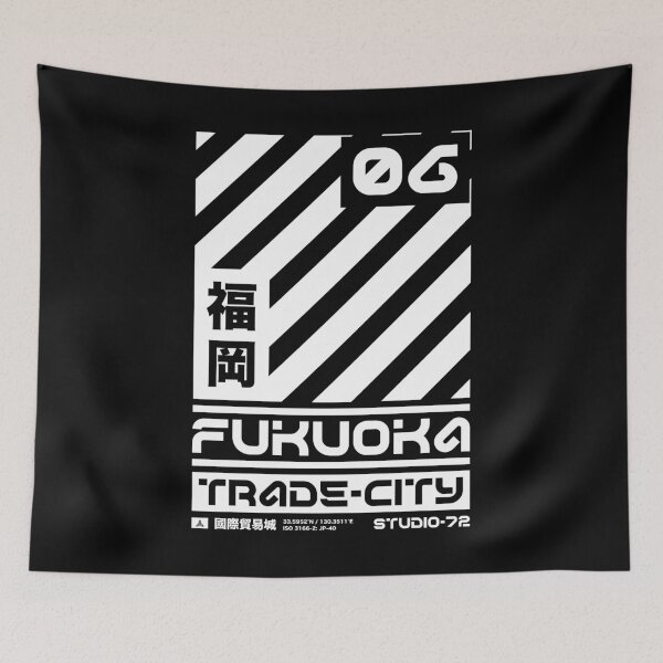 Item preview, Fukuoka Japan: Cyber-City Graphic Design (White) designed and sold by STUDIO-72.
