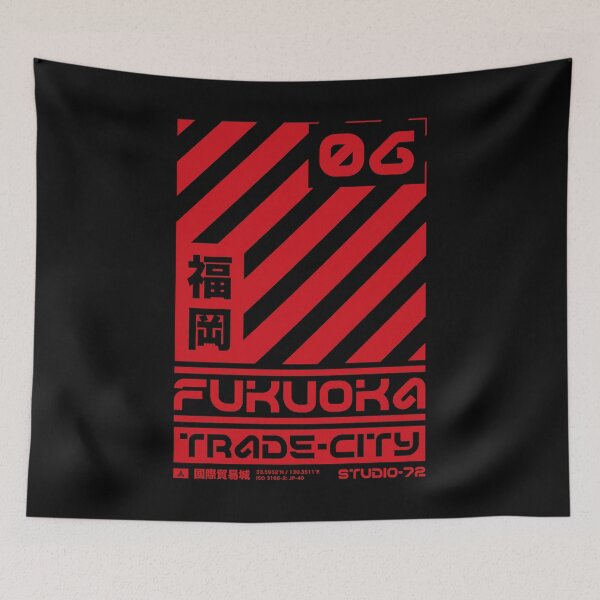 Item preview, Fukuoka Japan: Cyber-City Graphic Design (Red) designed and sold by STUDIO-72.