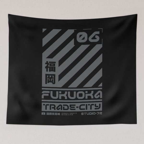 Item preview, Fukuoka Japan: Cyber-City Graphic Design (Grey) designed and sold by STUDIO-72.