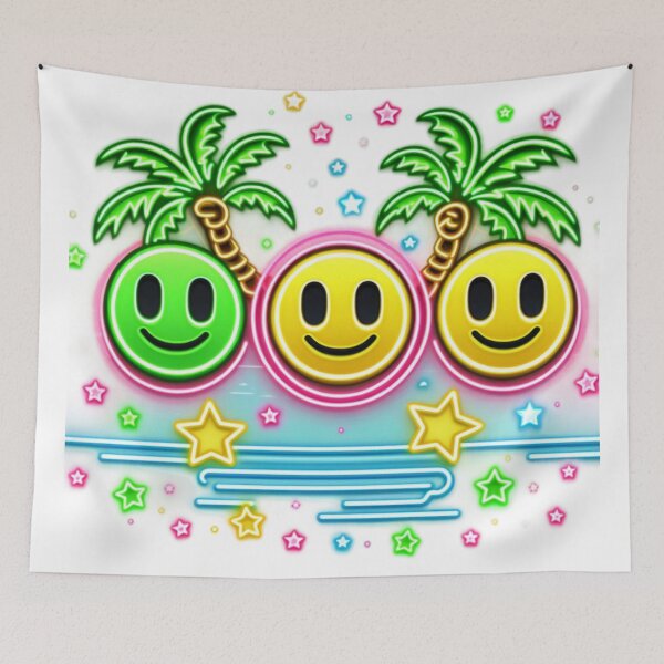 Item preview, Neon Smiling Face,Palm Tree,Summer designed and sold by deniz kaya.