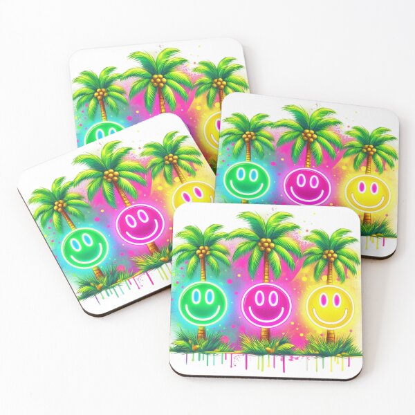 Item preview, Neon Smiling Face,Palm Tree,Summer designed and sold by deniz kaya.