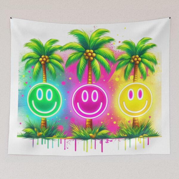 Item preview, Neon Smiling Face,Palm Tree,Summer designed and sold by deniz kaya.