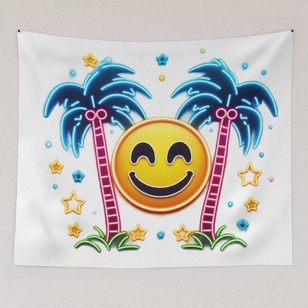 Item preview, Neon Smiling Face,Palm Tree,Summer designed and sold by deniz kaya.