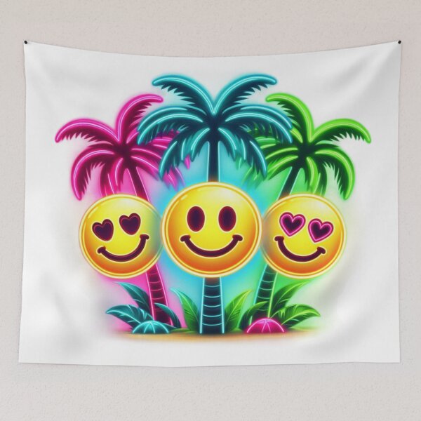 Item preview, Neon Smiling Face,Palm Tree,Summer designed and sold by deniz kaya.