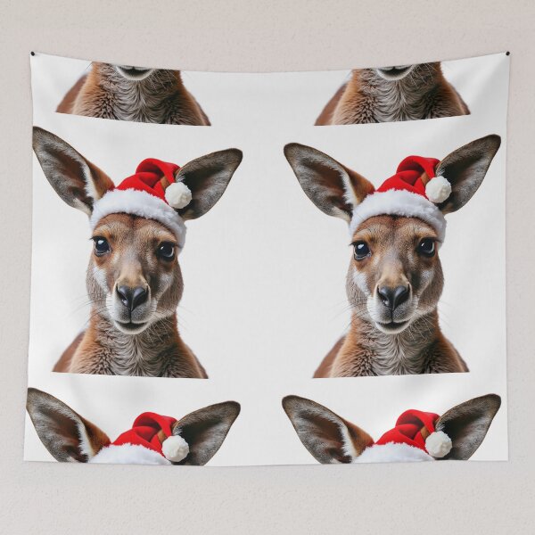 Artikelvorschau, Lustiges Känguru-Tier mit Weihnachtsmütze entworfen und verkauft von LazyOwlStore.