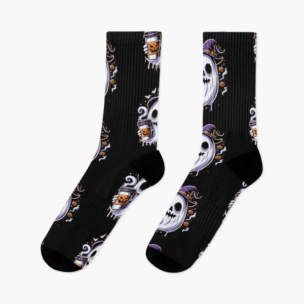 Item preview, Spooky Ghost with Witch Hat Enjoying Coffee - Halloween Design designed and sold by Tw1nsAIArt.
