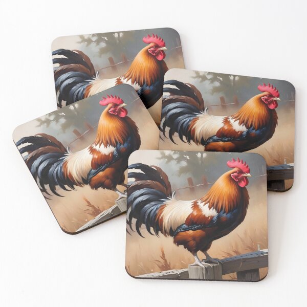 Item preview, Rooster on fence in autumn 1 designed and sold by MatthaeusArts.