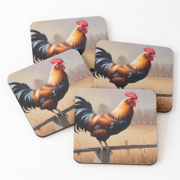 Item preview, Rooster on a fence in autumn 2 designed and sold by MatthaeusArts.