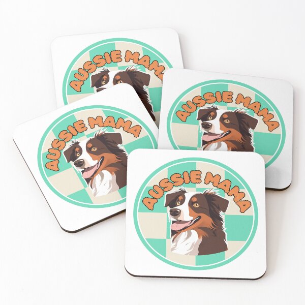 Item preview, Groovy Aussie Mama: Chocolate Aussie in Checkered Circle designed and sold by GoodyPaws.