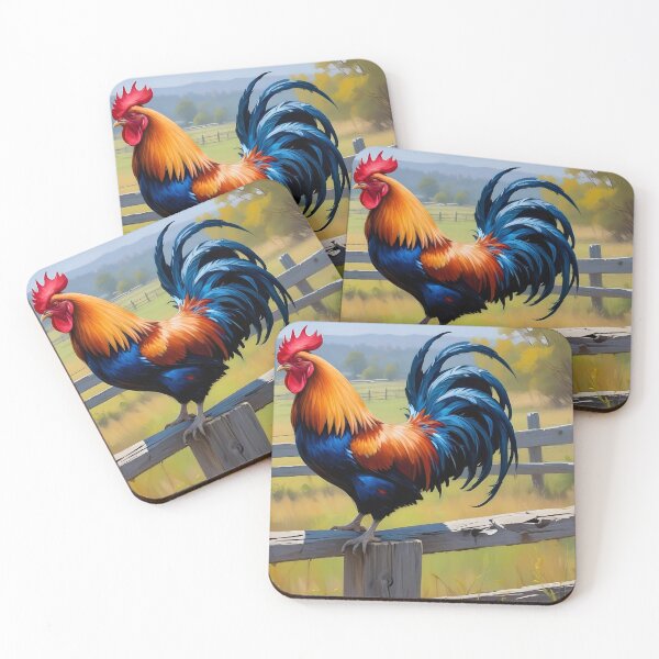 Item preview, Rooster on a fence in summer time designed and sold by MatthaeusArts.