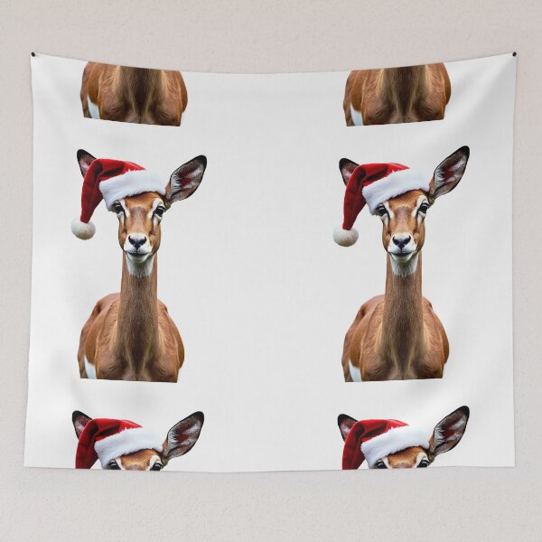 Artikelvorschau, Lustige Antilope mit Weihnachtsmütze entworfen und verkauft von LazyOwlStore.