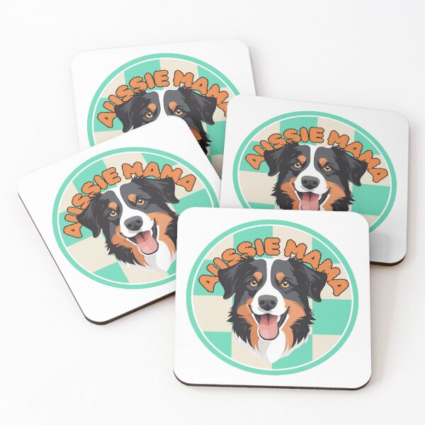 Item preview, Groovy Aussie Mama: Tri color  Aussie in Checkered Circle designed and sold by GoodyPaws.