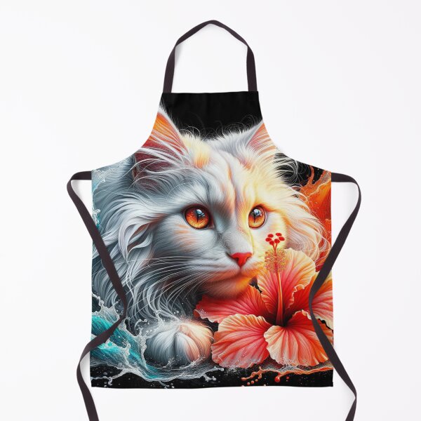 Item preview, Maine Coon Feline Surrounded by Fiery Blooms, 4k Fantasy Wallpaper designed and sold by Keirnyx.