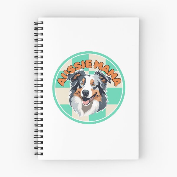 Artikelvorschau, Groovy Aussie Mama: Blue Merle Aussie im karierten Kreis entworfen und verkauft von GoodyPaws.