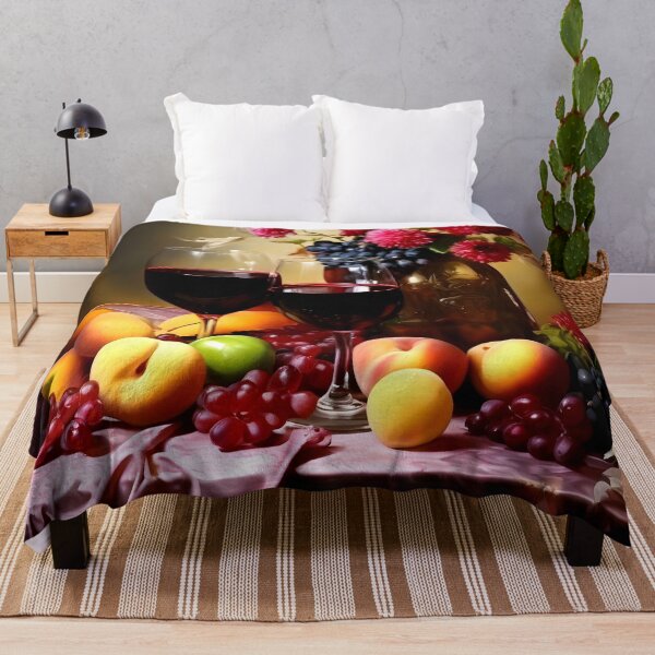 Aperçu de l'œuvre Nature morte au vin | Fleurs | Fruits créée et vendue par FalconLifeStore.